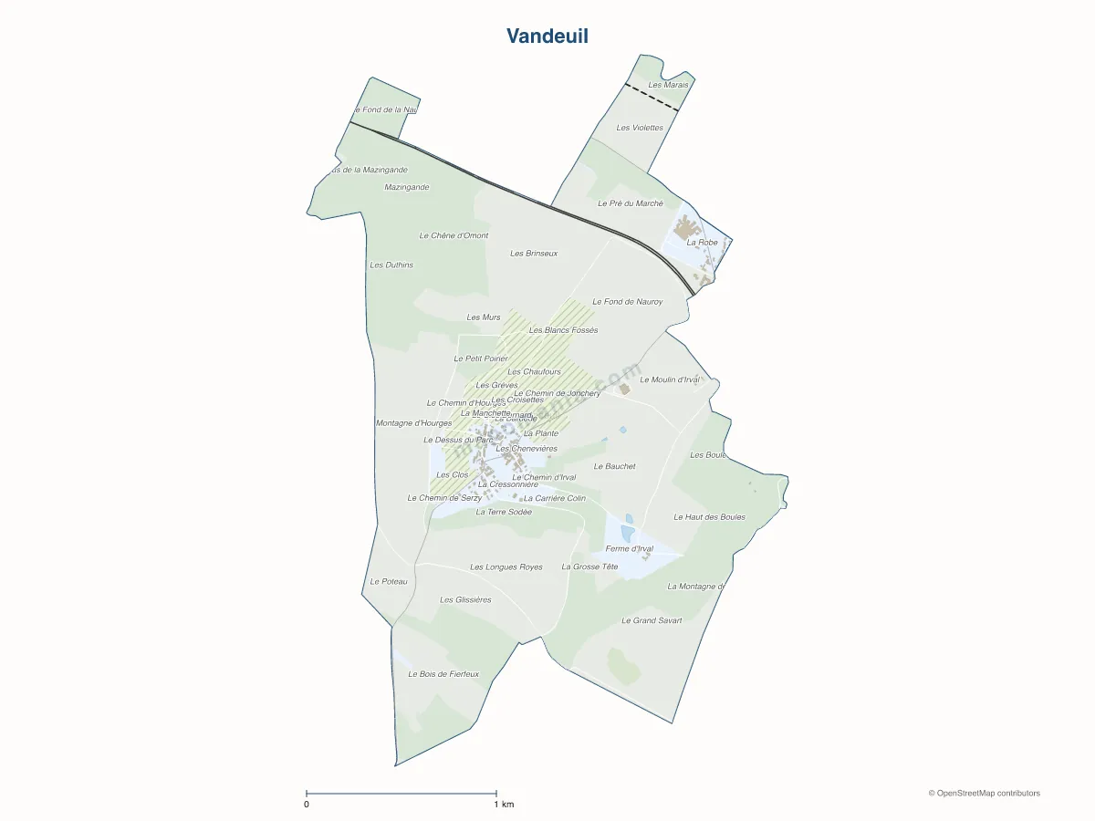 Carte de Vandeuil à personnaliser