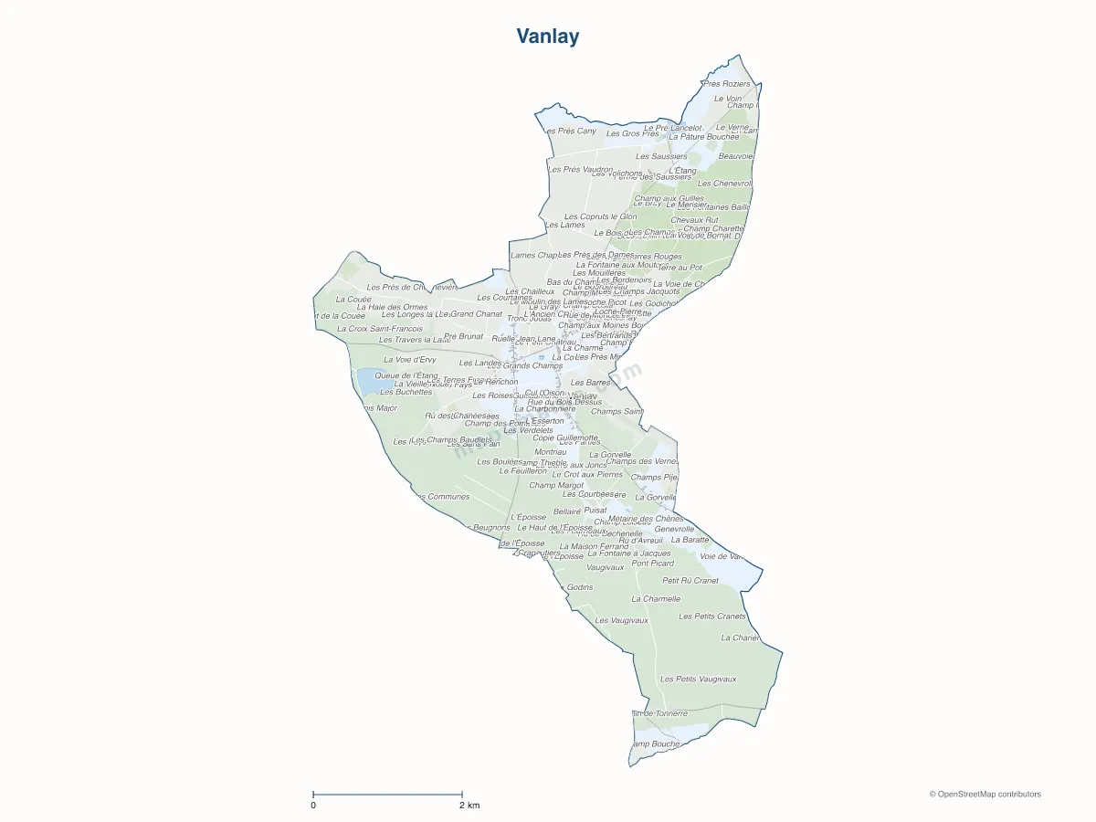 Carte de Vanlay à personnaliser