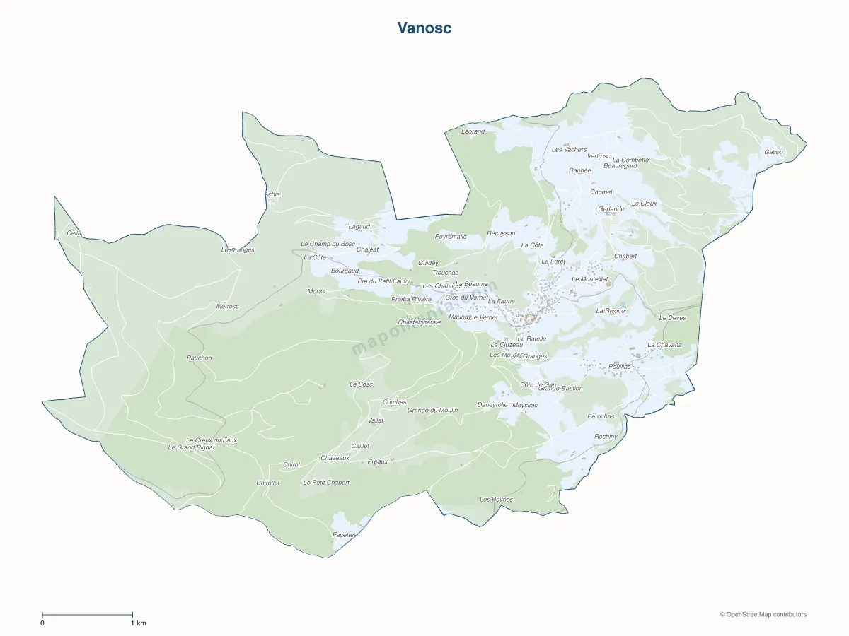 Carte de Vanosc à personnaliser