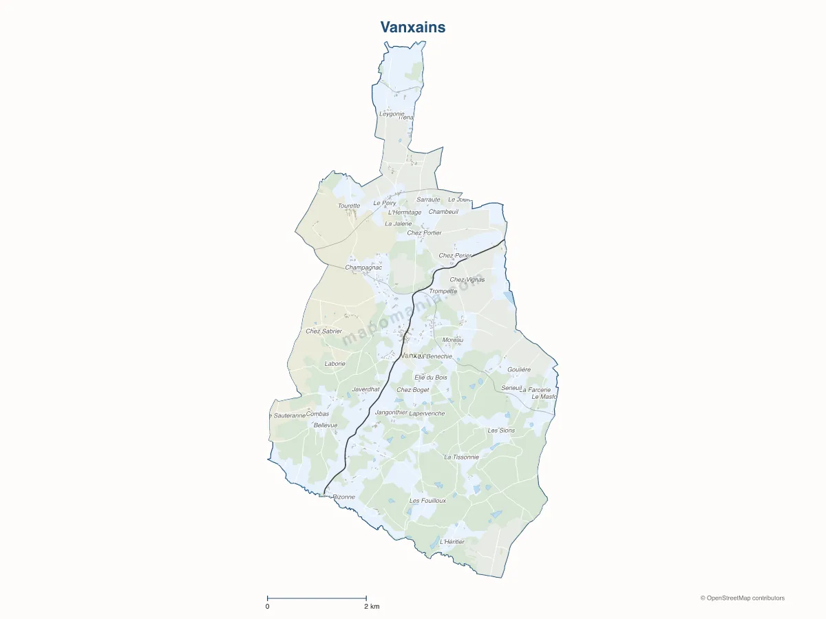 Carte de Vanxains à personnaliser