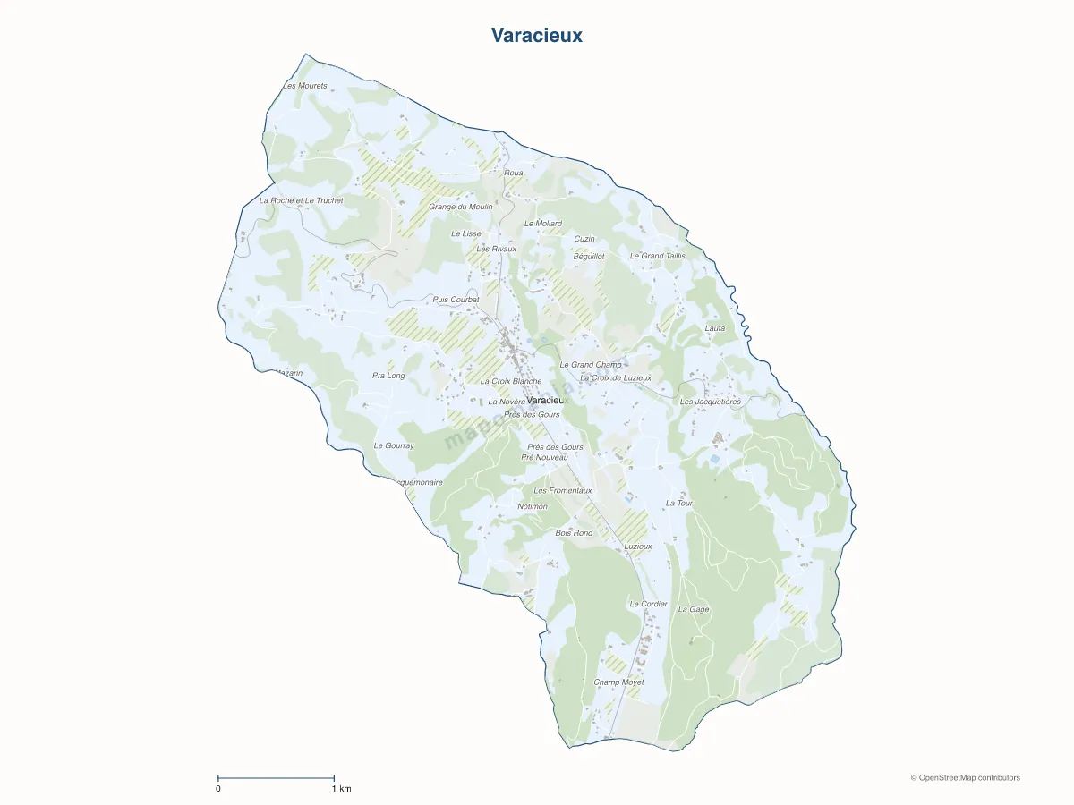 Carte de Varacieux à personnaliser