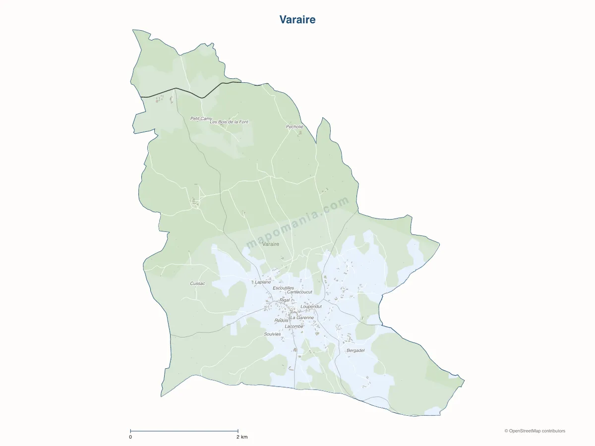 Carte de Varaire à personnaliser