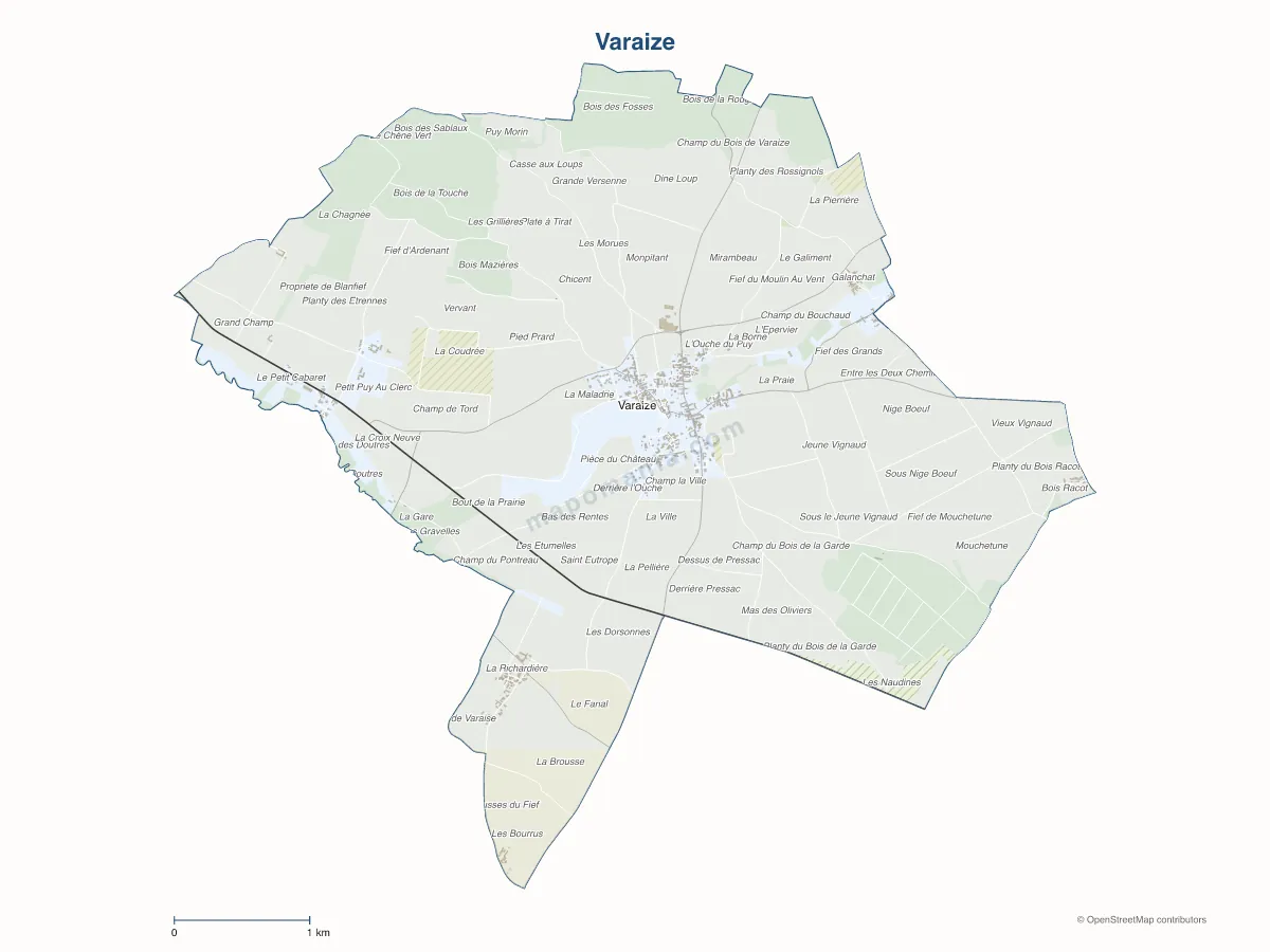 Carte de Varaize à personnaliser