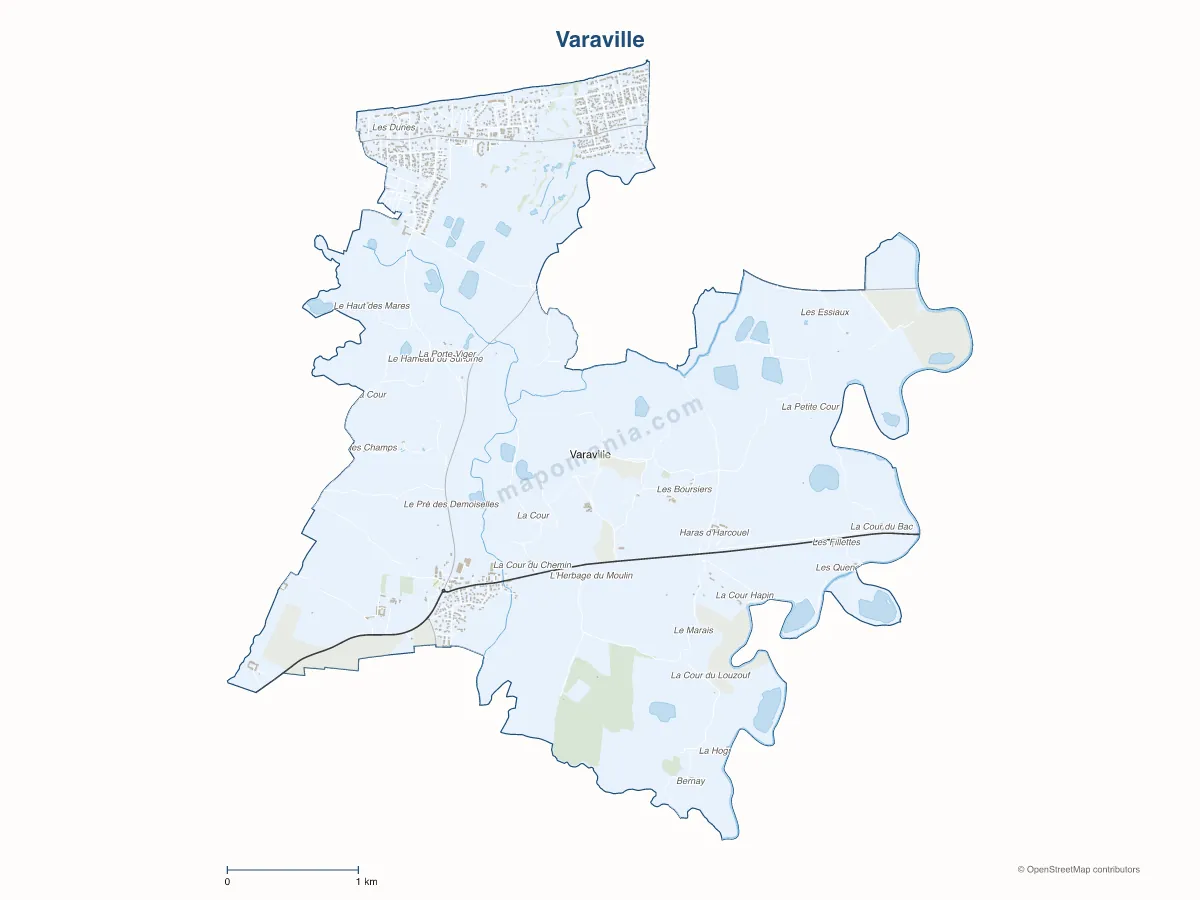 Carte de Varaville à personnaliser