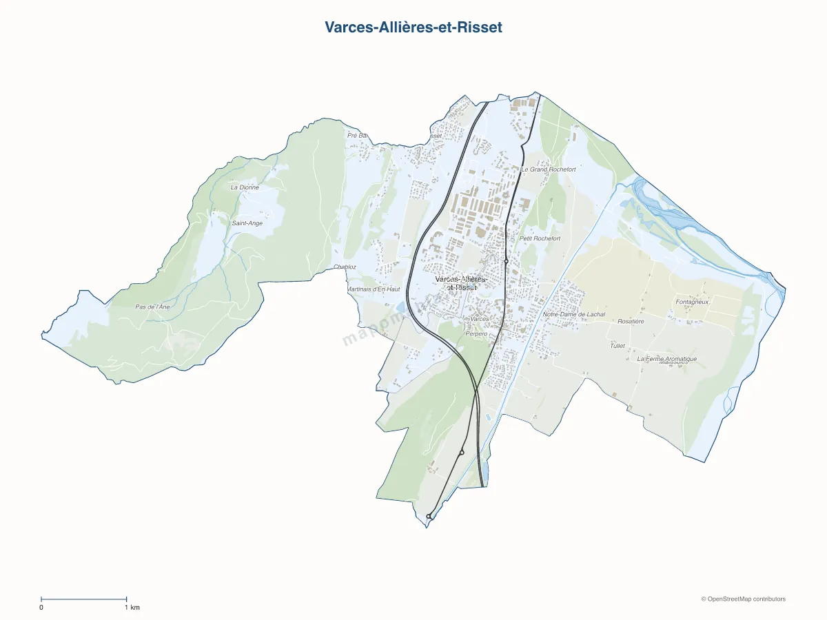 Carte de Varces-Allières-et-Risset à personnaliser