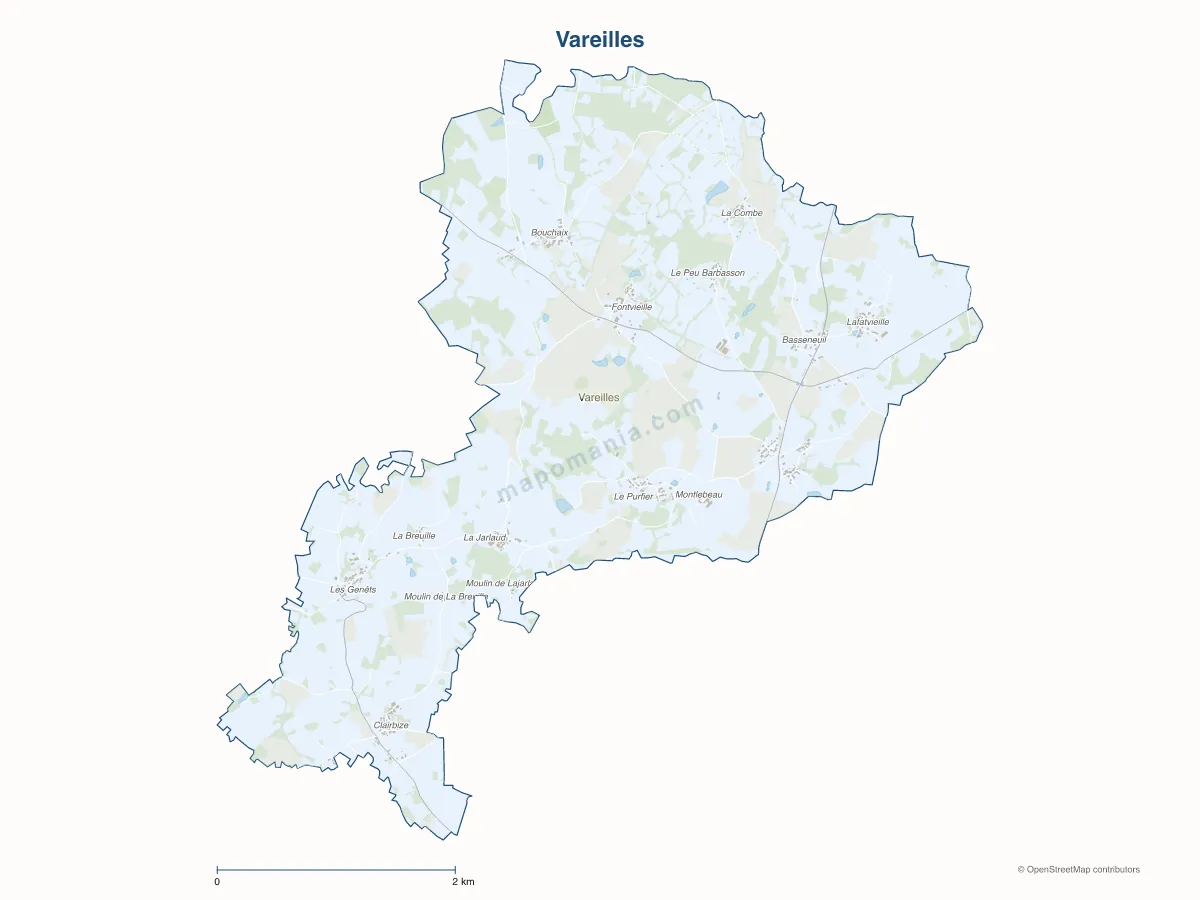 Carte de Vareilles à personnaliser