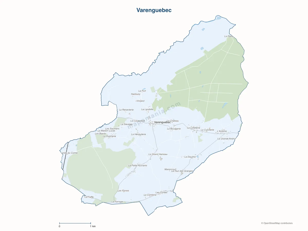 Carte de Varenguebec à personnaliser