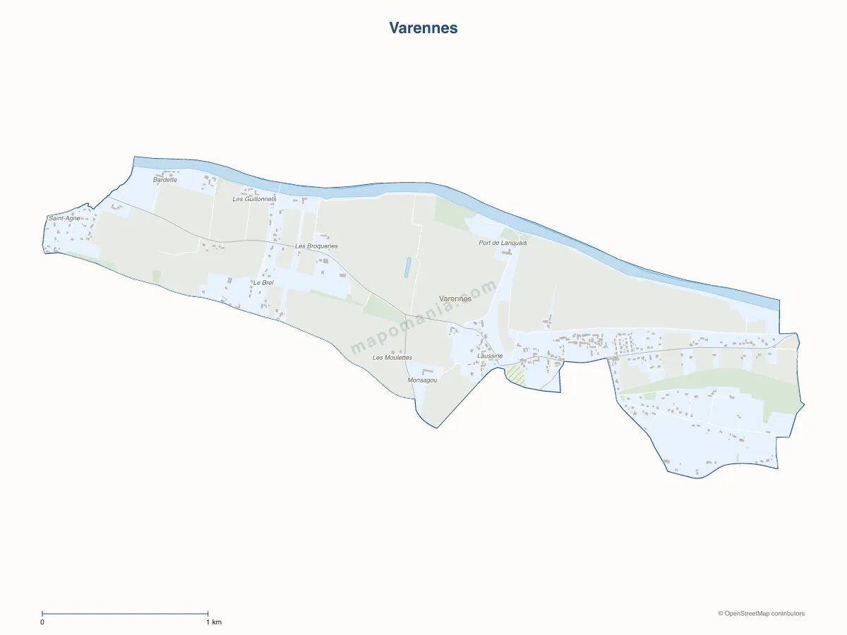Carte de Varennes à personnaliser
