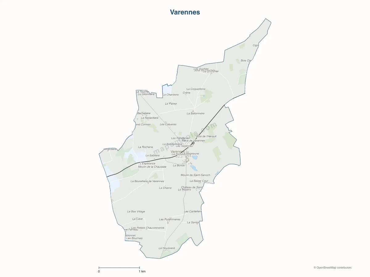 Carte de Varennes à personnaliser
