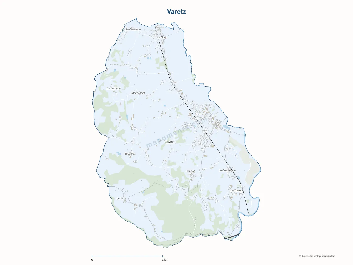 Carte de Varetz à personnaliser