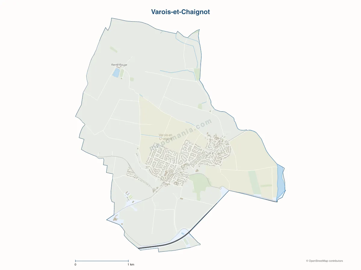 Carte de Varois-et-Chaignot à personnaliser