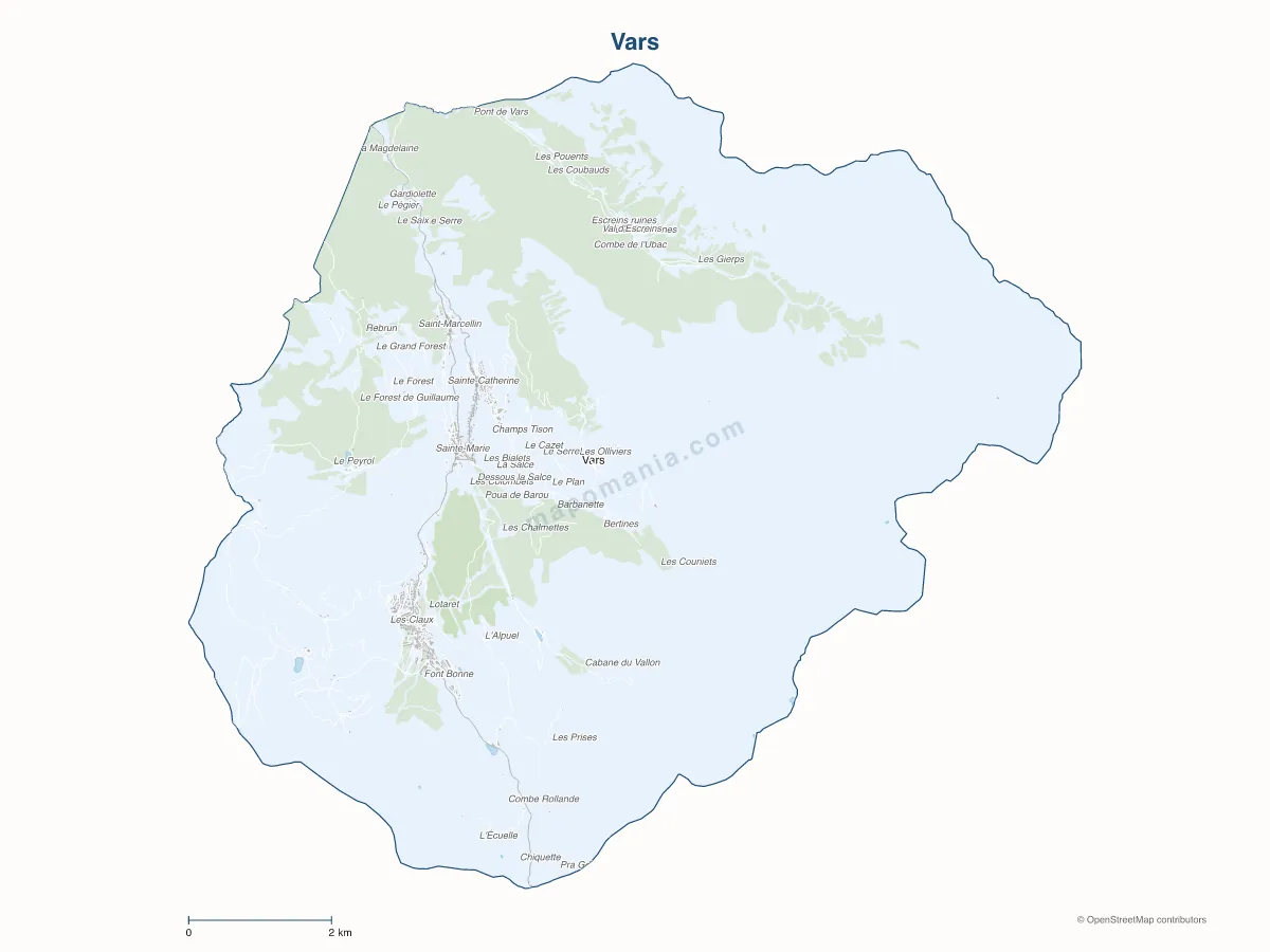 Carte de Vars à personnaliser