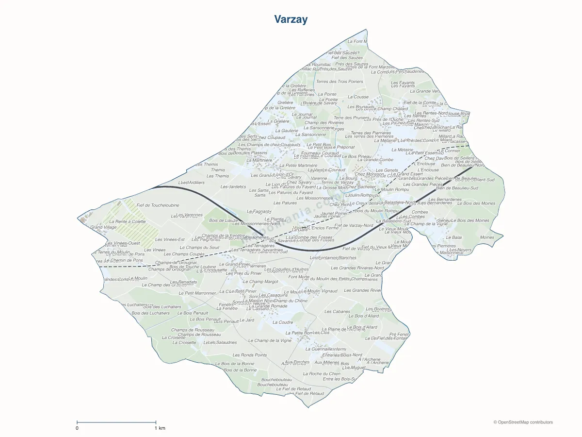 Carte de Varzay à personnaliser