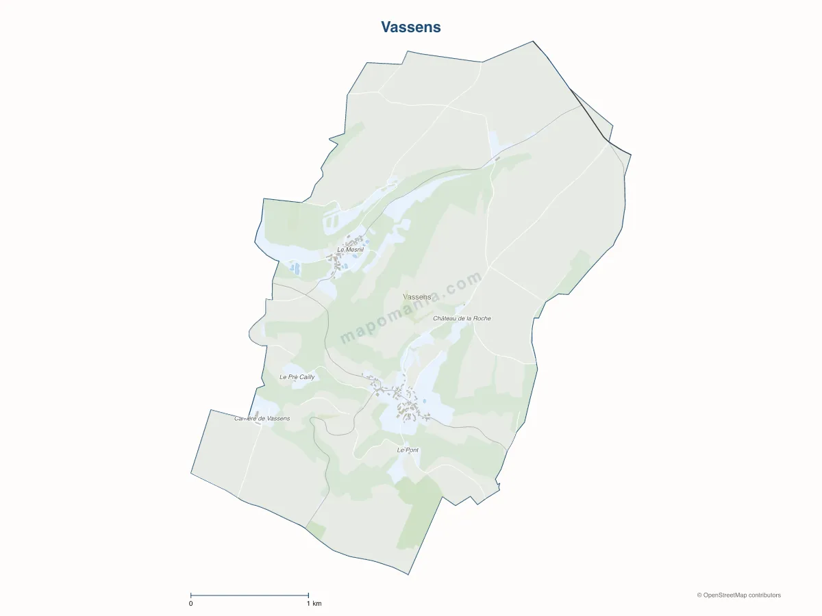 Carte de Vassens à personnaliser