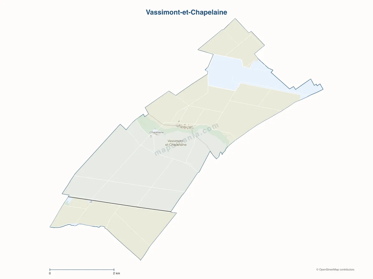 Carte de Vassimont-et-Chapelaine à personnaliser