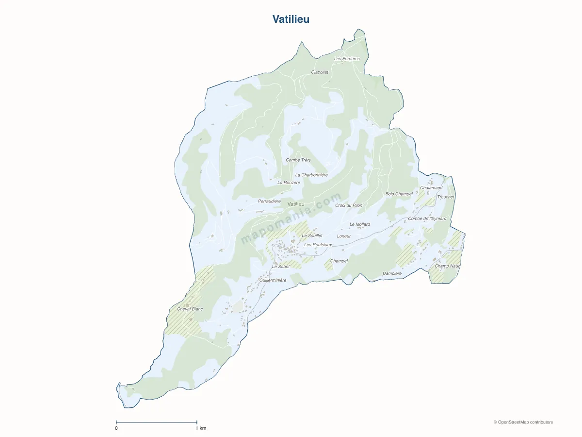 Carte de Vatilieu à personnaliser
