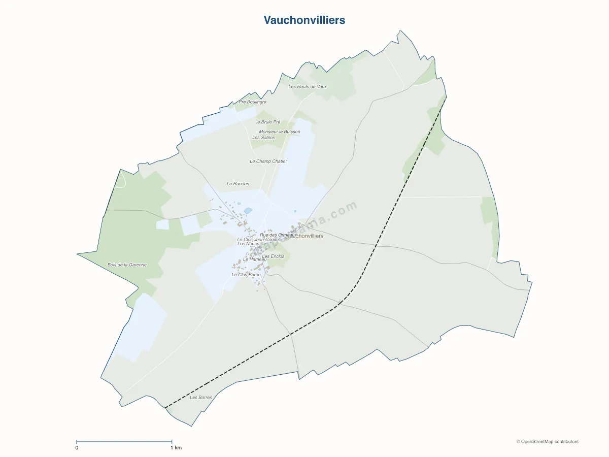 Carte de Vauchonvilliers à personnaliser