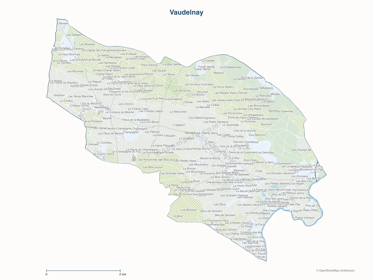 Carte de Vaudelnay à personnaliser