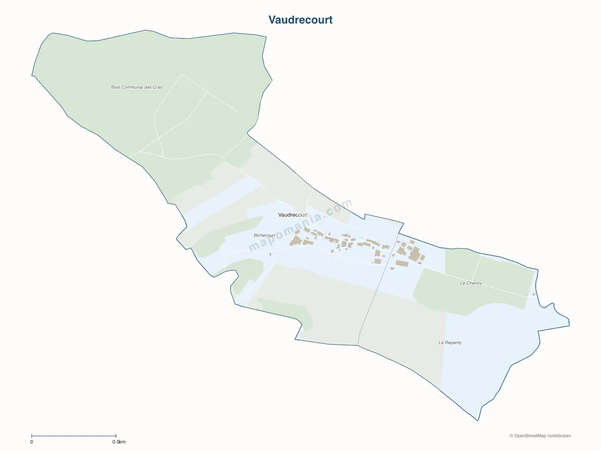 Carte de Vaudrecourt à personnaliser