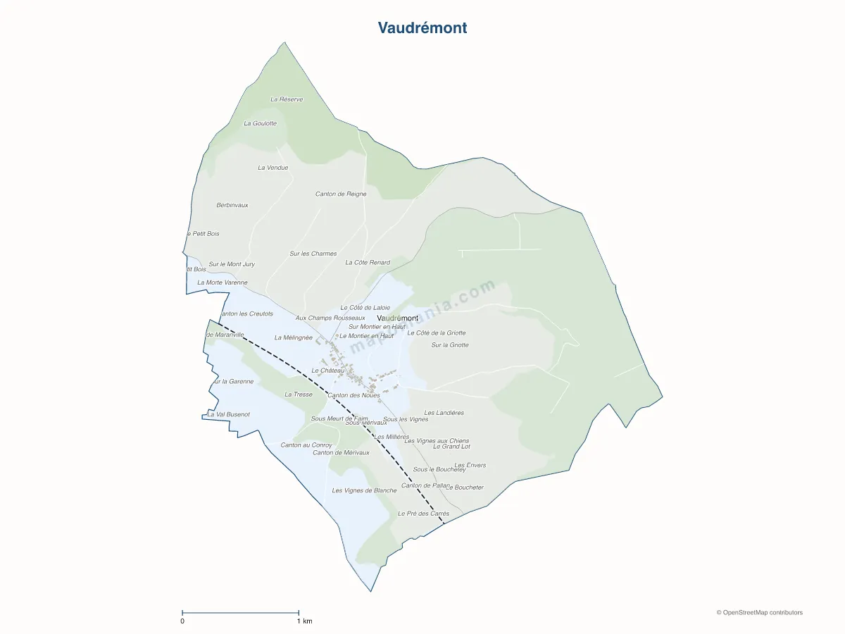 Carte de Vaudrémont à personnaliser