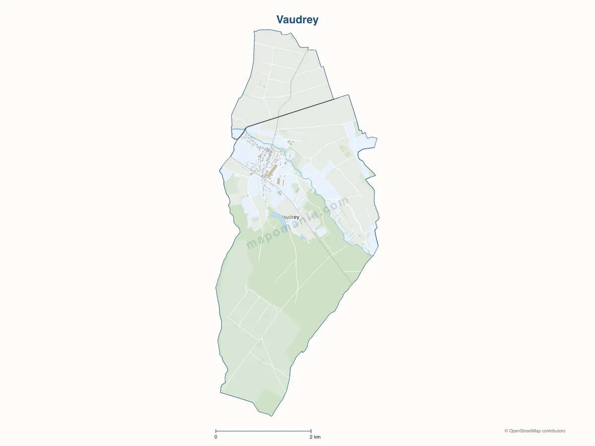 Carte de Vaudrey à personnaliser
