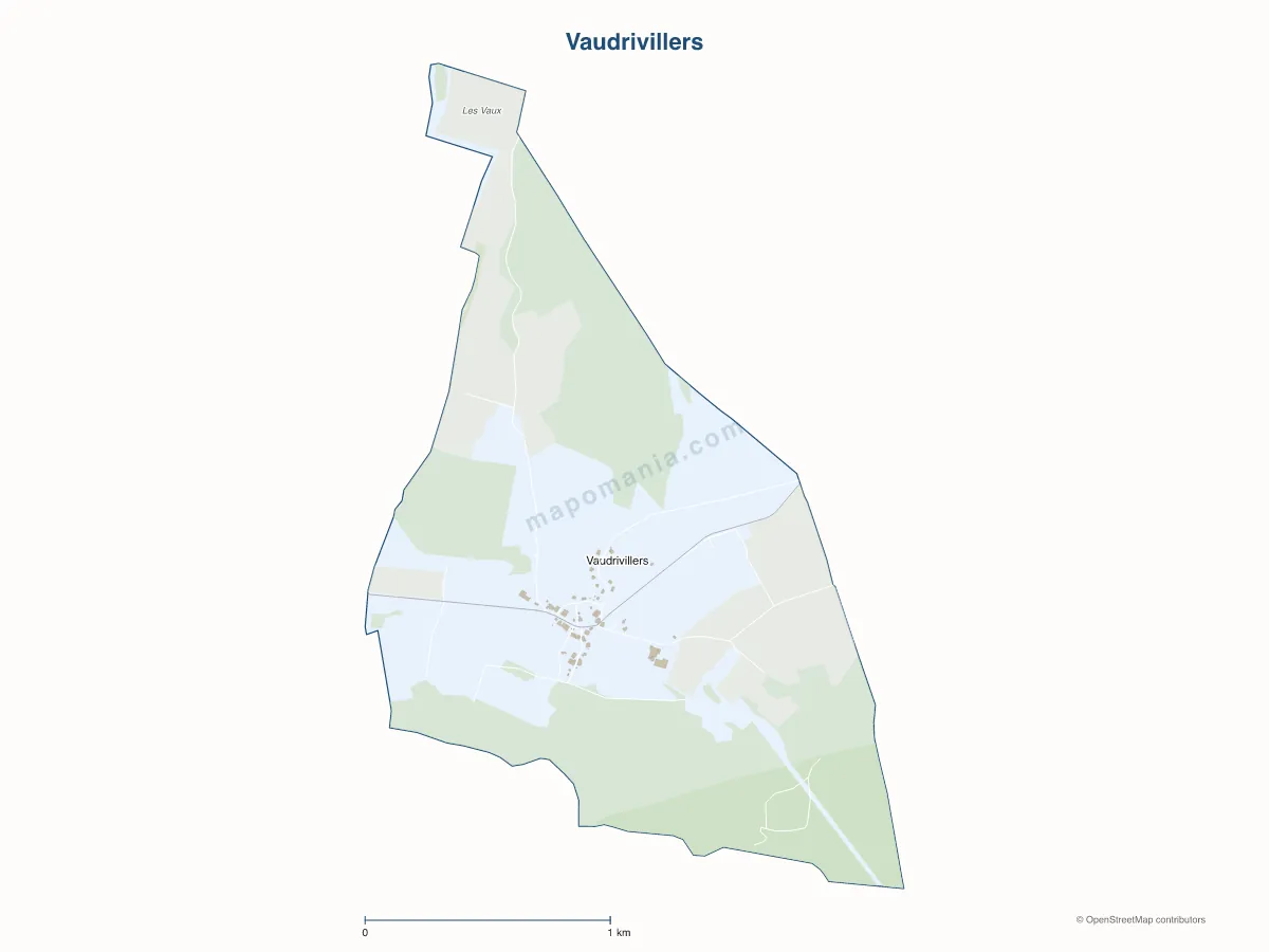 Carte de Vaudrivillers à personnaliser