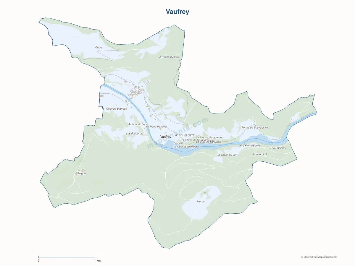 Carte de Vaufrey à personnaliser