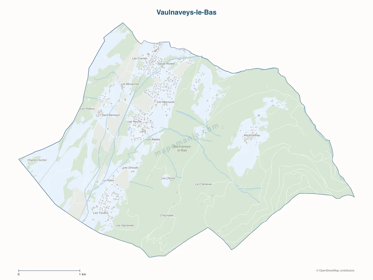 Carte de Vaulnaveys-le-Bas à personnaliser