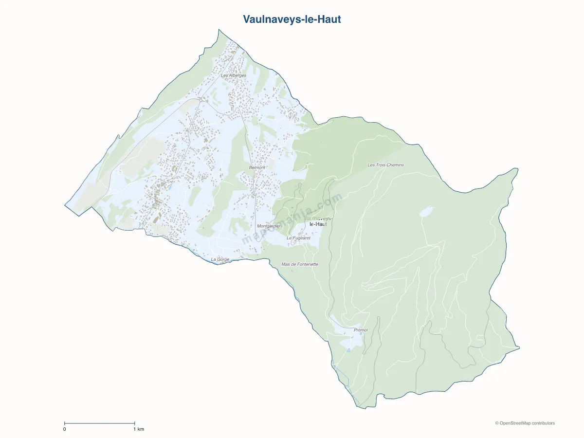 Carte de Vaulnaveys-le-Haut à personnaliser