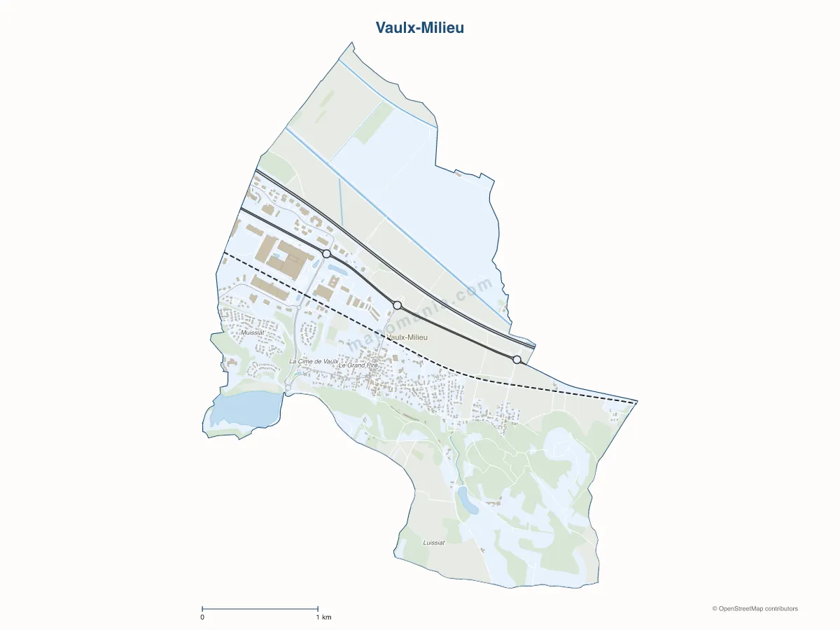 Carte de Vaulx-Milieu à personnaliser