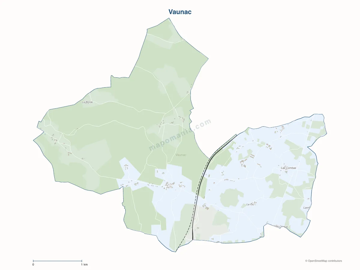 Carte de Vaunac à personnaliser