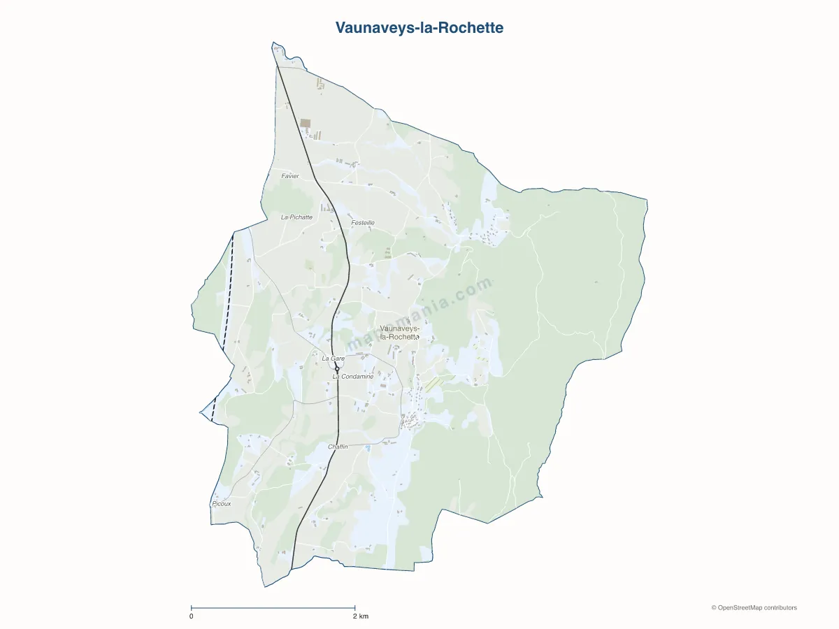Carte de Vaunaveys-la-Rochette à personnaliser