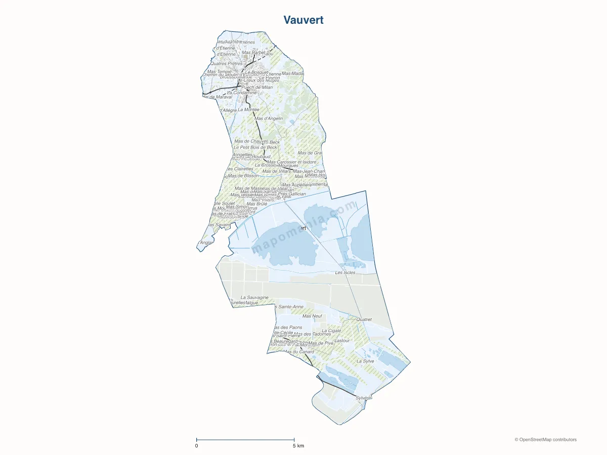 Carte de Vauvert à personnaliser