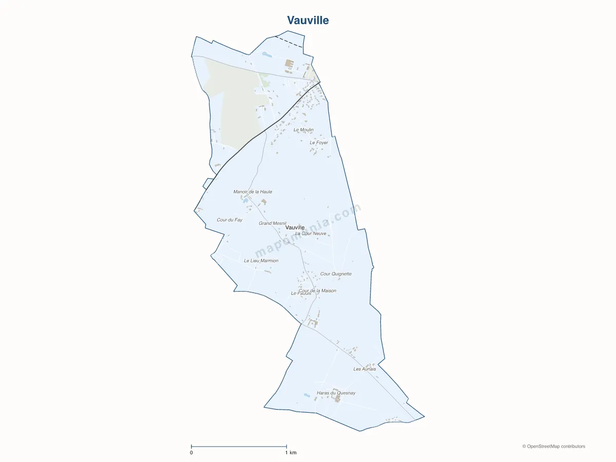Carte de Vauville à personnaliser