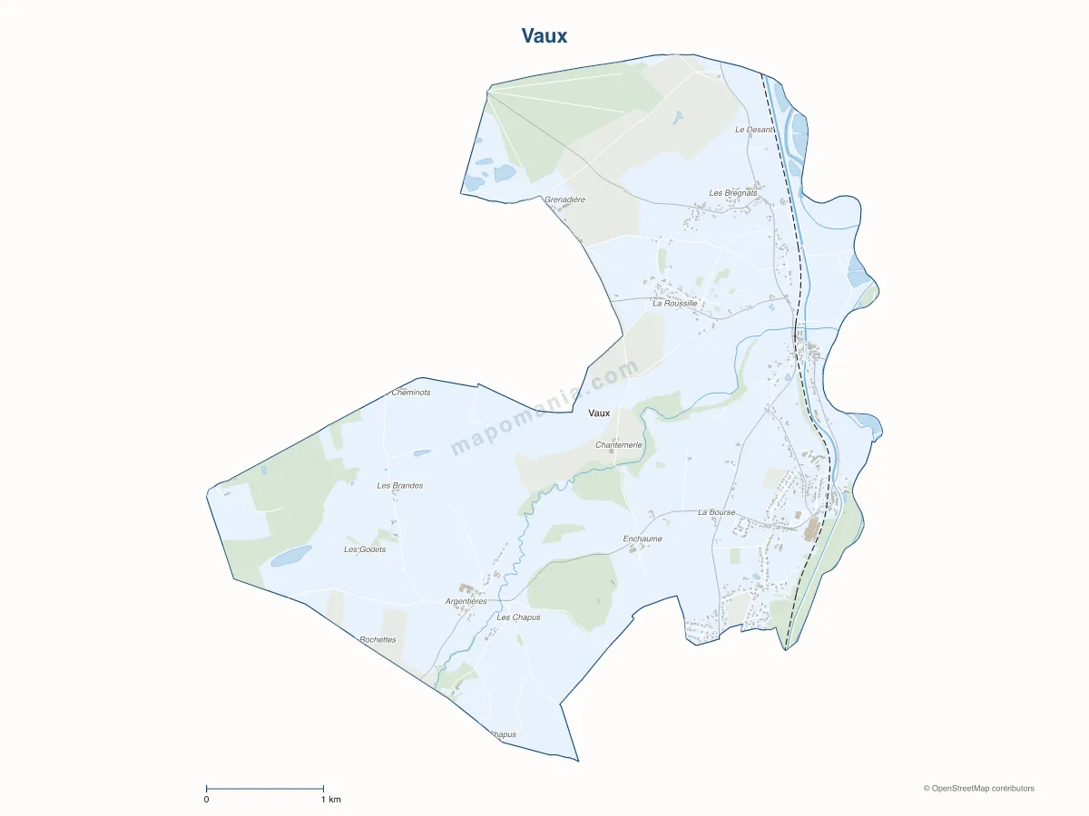 Carte de Vaux à personnaliser