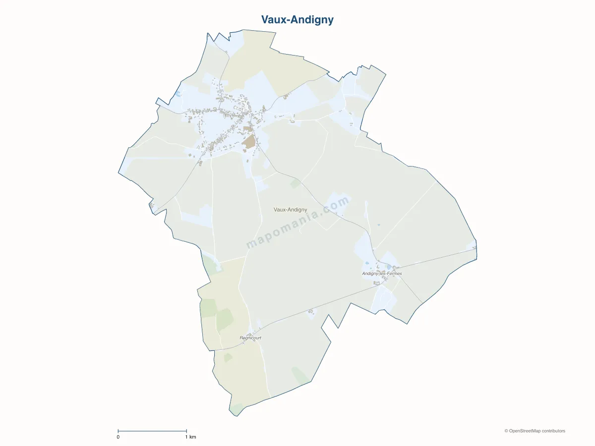 Carte de Vaux-Andigny à personnaliser
