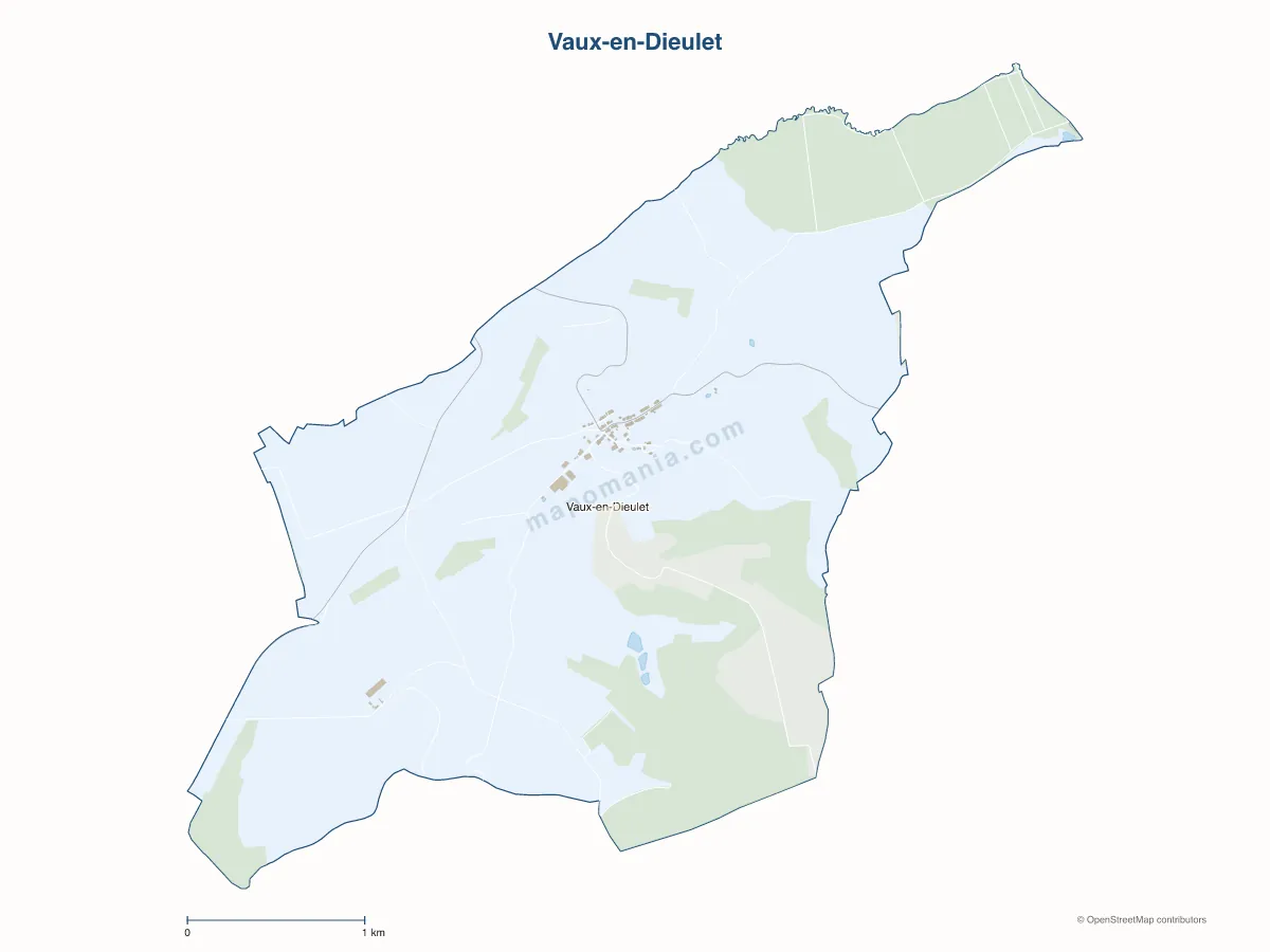 Carte de Vaux-en-Dieulet à personnaliser