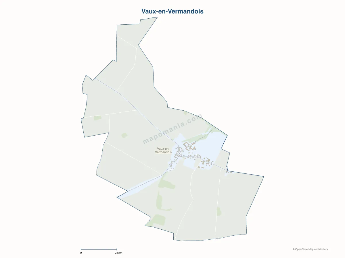 Carte de Vaux-en-Vermandois à personnaliser