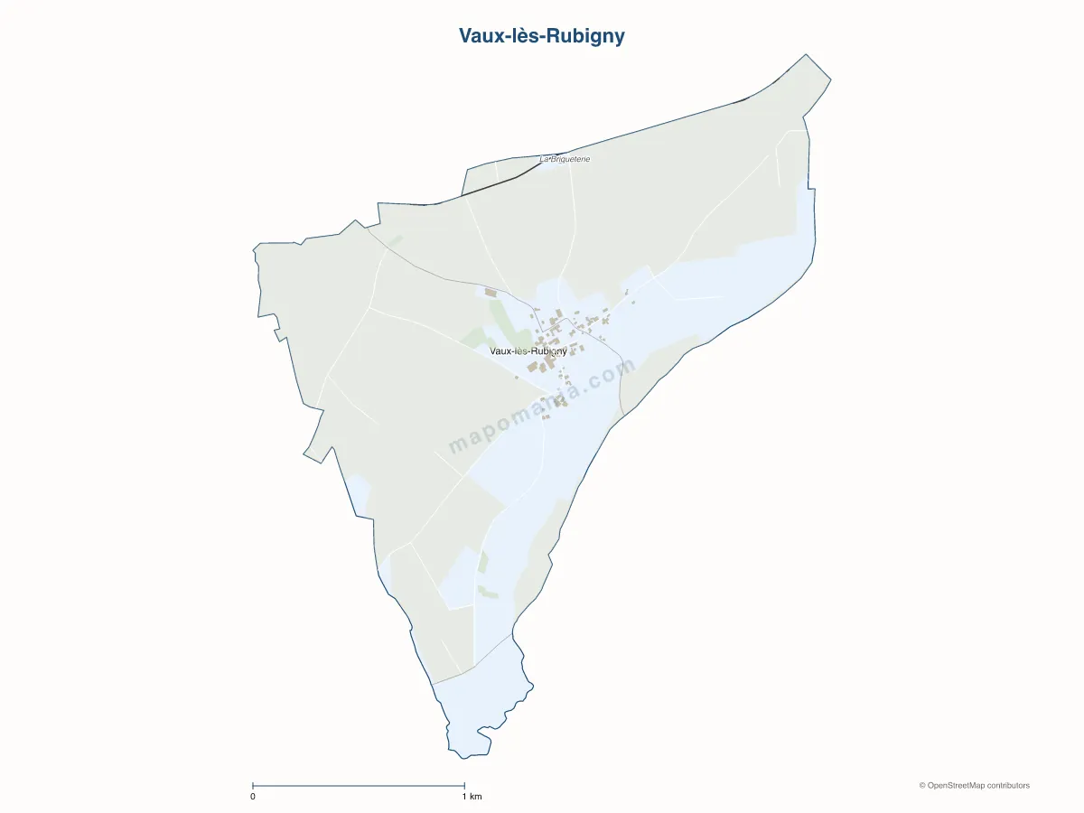 Carte de Vaux-lès-Rubigny à personnaliser