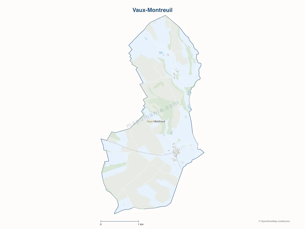 Carte de Vaux-Montreuil à personnaliser