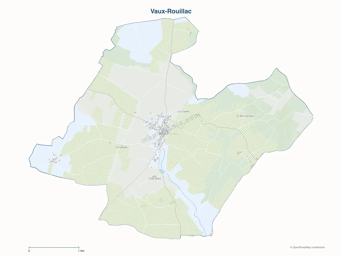 Carte de Vaux-Rouillac à personnaliser