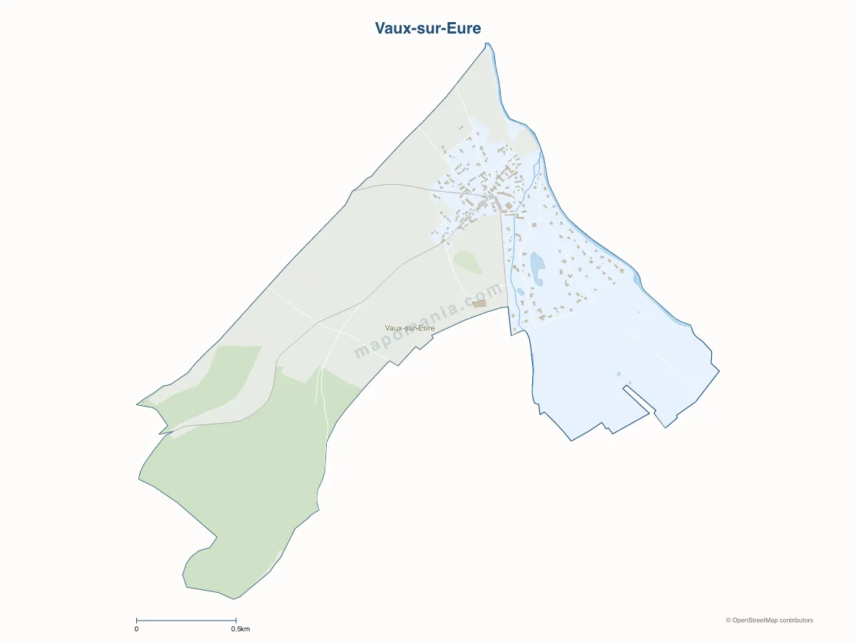 Carte de Vaux-sur-Eure à personnaliser