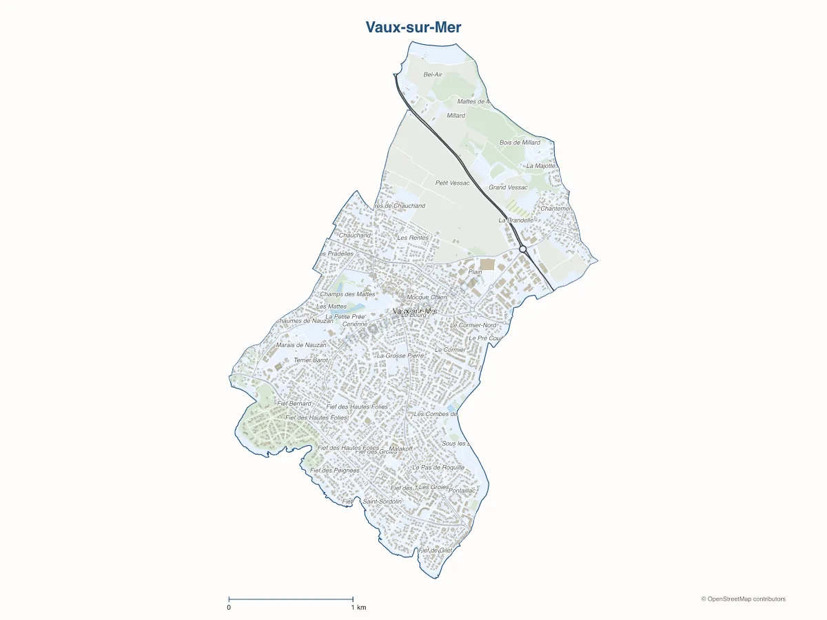 Carte de Vaux-sur-Mer à personnaliser