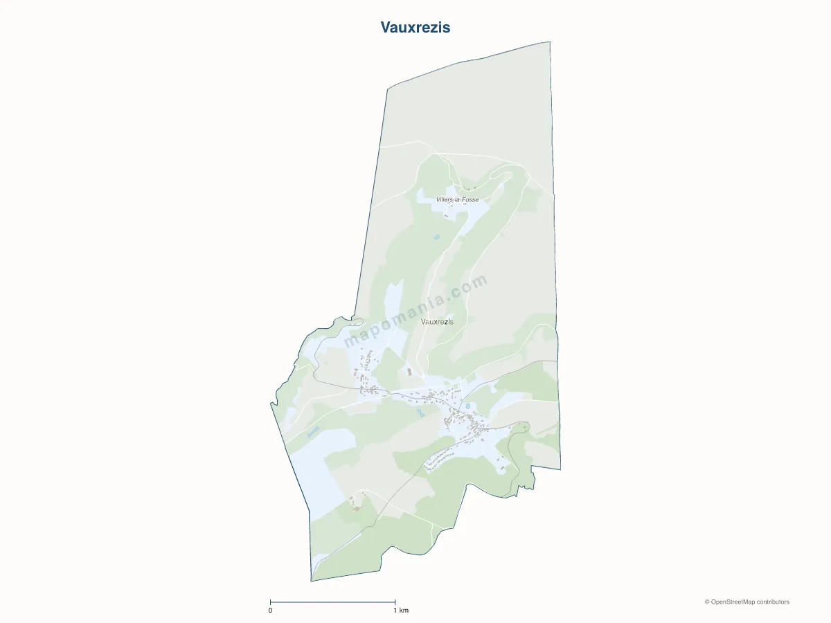 Carte de Vauxrezis à personnaliser