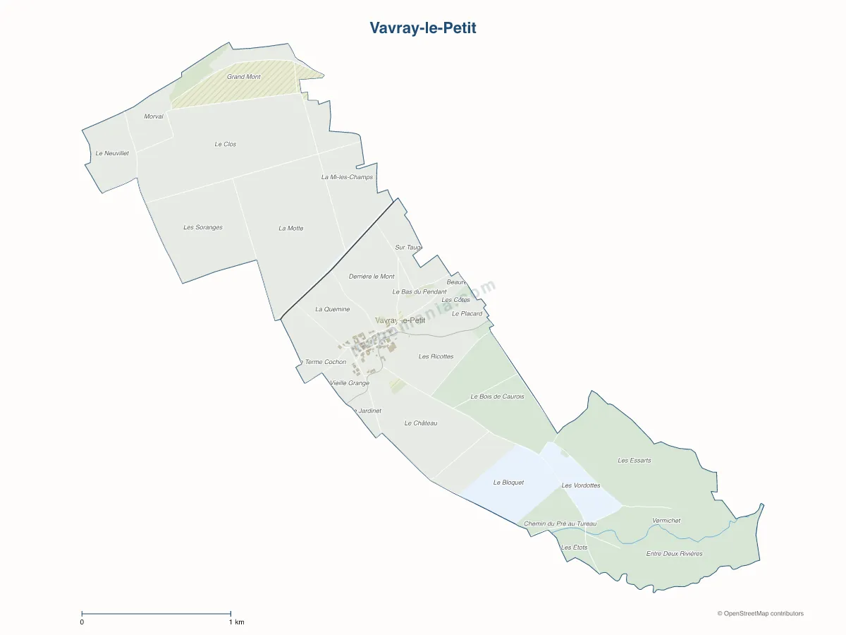 Carte de Vavray-le-Petit à personnaliser