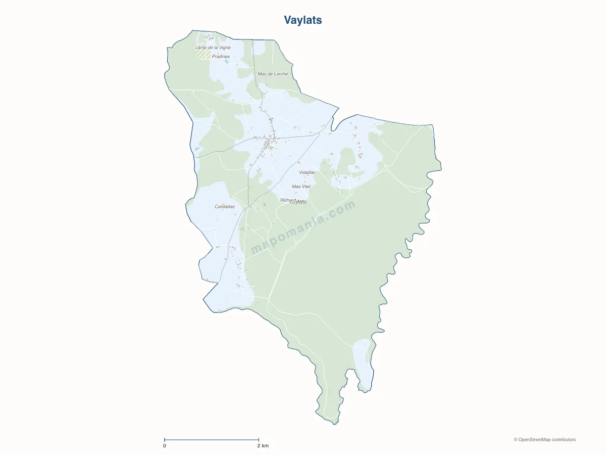 Carte de Vaylats à personnaliser