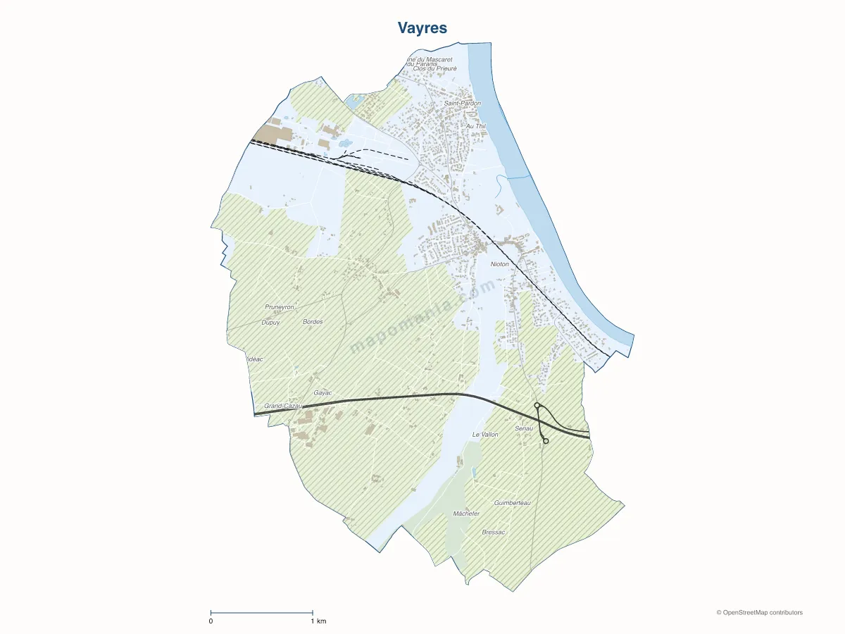 Carte de Vayres à personnaliser