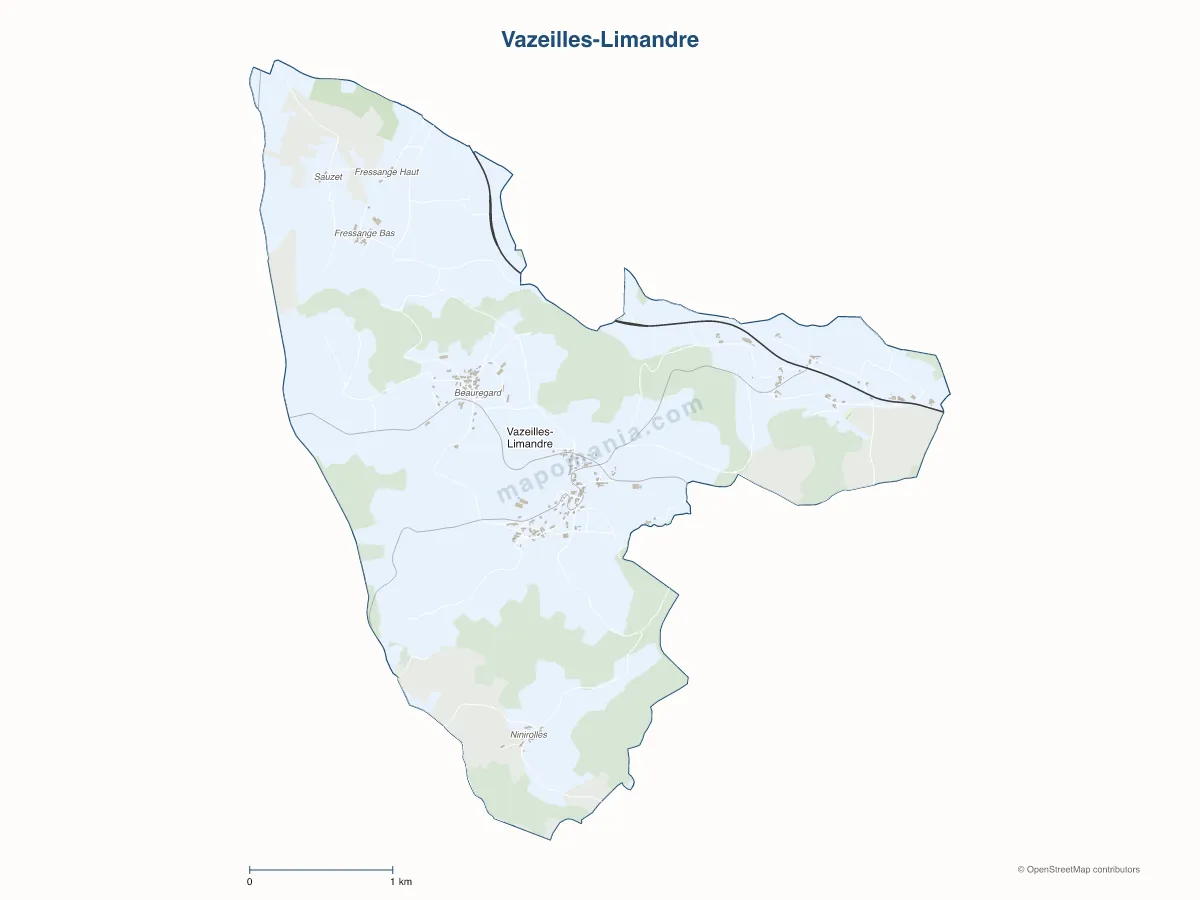 Carte de Vazeilles-Limandre à personnaliser