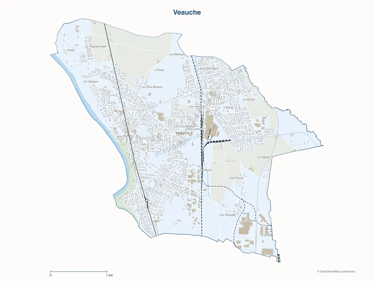 Carte de Veauche à personnaliser