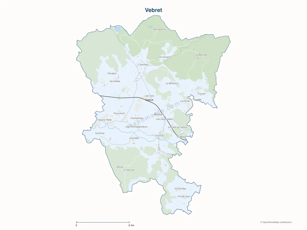 Carte de Vebret à personnaliser